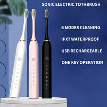 Load image into Gallery viewer, Ultrasonic Sonic Electric Toothbrush USB Charging Electronic Teeth Brush Adult Tooth Whitening 6 Mode IPX7 Waterproof Travel Box