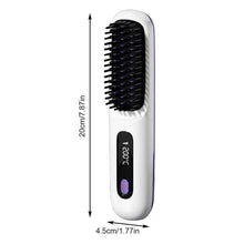 Load image into Gallery viewer, Hair Straightener Brush Electric Hot Comb With 3 Heating Settings USB Charging 30s Heat-up Negative Ion Hair Styling Accessories