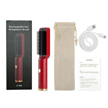 Load image into Gallery viewer, Hair Straightener Brush Electric Hot Comb Multifunctional Straight Hair Straightener Comb Curling Iron Hair Brush For Woman