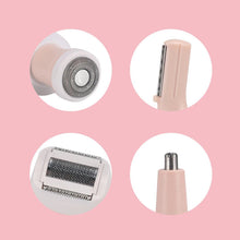 Load image into Gallery viewer, Facial Hair Removal for Women 4 in 1 Epilator Shaver & Nose Hair Trimmer Cordless Rechargeable Wet & Dry for Underarms Legs