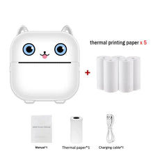Load image into Gallery viewer, Mini Printer Thermal Photo Label Memo Study Notes Self-adhesive Label Wrong Question With USB Cable Bluetooth Multiple Fonts BT
