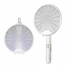 Load image into Gallery viewer, USB Electric Fly Swatters Foldable UV Light Electric Flies Shocker Rotatable 800mAh Rechargeable Pest Control for Outdoor Indoor