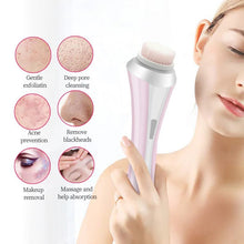 Load image into Gallery viewer, 4 in 1 Electric Facial Cleanser Wash Face Cleaning Machine Skin Pore Cleaner Body Cleansing Massage Mini Beauty Massager Brush