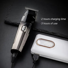 Load image into Gallery viewer, Professional Rechargeable Men's Hair Trimmer Engraved Notch Styling Barbershop IPX5 Waterproof Clipper with Charging Base