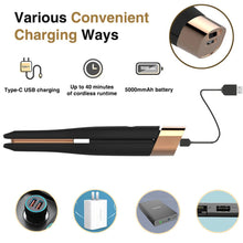 Load image into Gallery viewer, 5000mAh Cordless Flat Iron Floating Plate USB Mini 2 IN 1 Hair Straightener with Charging Portable Wireless Curler Styling Tools
