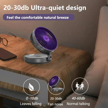 Load image into Gallery viewer, 6 Inch Multifunctional Foldable Glow-in-the-dark Fan Desktop USB Mute Mini Fan 4-in-1 5-speed Adjustment Air Circulation Fan