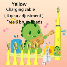 Load image into Gallery viewer, Kids Sonic Electric Toothbrush Colorful Cartoon For Kids Ultrasonic Soft Fur Automatic Waterproof With Replacement Heads