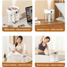 Load image into Gallery viewer, 2000ML Home Air Humidifier USB Dual Spray Ultrasonic Cool Mist Aroma Essential Oil Diffuser Humidifier LED Lamp
