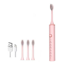 Load image into Gallery viewer, Ultrasonic Sonic Electric Toothbrush for Adults USB Rechargeable Waterproof Electric Teeth Tooth Brushes with 4 Replacement Heads