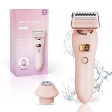 Load image into Gallery viewer, 2-IN-1 Electric Shaver Razors for Women Legs Underarm Face Pubic Hairs,Wet Dry Use Rechargeable Bikini Trimmer Hair Removal