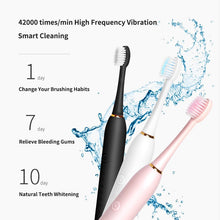 Load image into Gallery viewer, Ultrasonic Electric Toothbrush Rechargeable USB for Adults 6 Modes Sonic Electric Tooth Brush Teeth Whitening IPX7 Cleansing Heads
