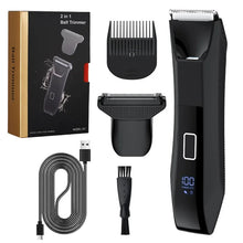 Load image into Gallery viewer, Body & Groin Hair Trimmer for Men Waterproof Dual-Head Ceramic Blade Trimmer & Foil Blades Wet & Dry Men’s Ball Shavers