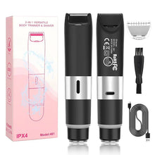 Load image into Gallery viewer, Electric Bikini Trimmer for Women - 2 in 1 Electric Lady Clipper Pubic Hair Groomer Painless Hair Removal Razor Body Shaver