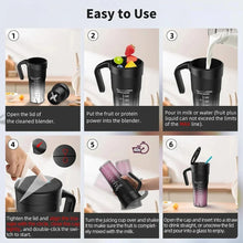 Load image into Gallery viewer, Portable Fruit Juicer 6 Sharp Blades Rechargeable Personal Multifunctional Handheld Mini Blender Cup for Shakes and Smooth