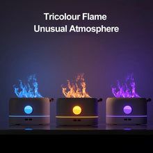 Load image into Gallery viewer, 200ML Flame Aroma Diffuser USB Air Diffuser Humidifier with 3 Colors LED Essential Oil Flame Lamp Difusor Night Light
