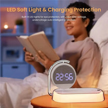 Load image into Gallery viewer, Multifunction Wireless Charger Pad Stand Clock LED Desk Table Lamp Night Light 15W Fast Charging Station Dock for iPhone Samsung