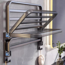 Load image into Gallery viewer, Wall-mounted Suction Cup Bathroom Towel Rack Gun Gray Aluminum Alloy Bathroom Punch-free Towel Rack Storage Rack