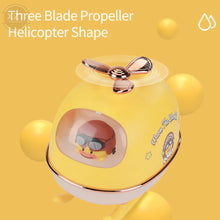 Load image into Gallery viewer, 300ml Cute Cartoon Helicopter Aroma Air Humidifier USB Electric Essential Oil Diffuser with Warm Night Light for Car Office Home