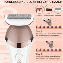 Load image into Gallery viewer, 6in1 Set Electric Epilator Women Female Shaver Leg Body Hair Removal Face Lady Razor Bikini Trimmer Facial Hair Remover Wet&Dry