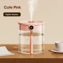 Load image into Gallery viewer, 2L Air Humidifier Large Capacity With LCD Humidity Display Night Light Double Nozzle Aroma Essential Oil Diffuser For Home Office