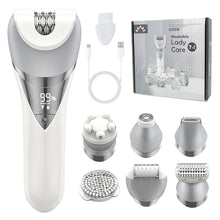 Load image into Gallery viewer, Razor for Women 7 in 1 Painless Wet & Dry Women Shaver for Arm Underarm Bikini Legs Replaceable Heads USB Charging