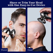 Load image into Gallery viewer, Head Shavers for Men Upgraded 5 in 1 Multifunctional Bald Head Shaver Grooming Kit Cordless Electric Razor for Men Rotary