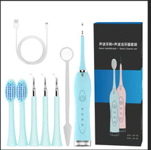 Load image into Gallery viewer, 4 Modes Electric Toothbrush Sonic Dental Scaler USB Rechargable for Adults Waterproof Dental Calculus Remover +Tooth Brush Heads