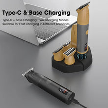 Load image into Gallery viewer, IPX6 Waterproof Type-C Charging Nose & Body Trimmer Electric Shaver 1200mAh Rechargeable Hair Clipper Kit for Men