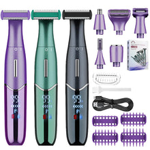 Load image into Gallery viewer, 6-in-1 Women's Electric Shaver Replaceable Heads for Whole Body Private Epilator Shaving Razor Nose Hair Trimmer