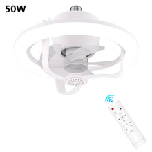 Load image into Gallery viewer, 50W Ceiling Fan Light Round LED Pendant Light 360°rotating Fan Blade Smart Remote Control For Living Room Bedroom Ceiling Light
