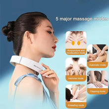 Load image into Gallery viewer, Neck Hot Compress Pulse Massager-5 Massage Modes 2 Massage Heads 16 Intensities Deep Kneading and Charging Portable