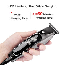 Load image into Gallery viewer, Professional Hair Clipper Men's Barber Beard Trimmer Rechargeable Hair Cutting Machine Ceramic Blade Low Noise Adult Kid Haircut
