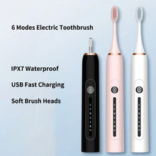 Load image into Gallery viewer, Ultrasonic Sonic Electric Toothbrush USB Charger Smart Teeth Tooth Brush for Adults Whitening IPX7 Waterproof Travel Box Holder