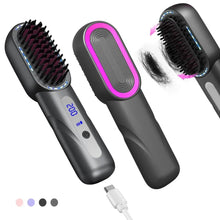 Load image into Gallery viewer, New Wireless Hair Straightener Shrink Design Type-C Straight Hair Comb 4 Temp Settings LCD Display Straightening Comb