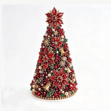Load image into Gallery viewer, DIY Beaded Christmas Tree Craft Kit Crystal Bead Mini Tree with Angel Topper, Handmade Holiday Tabletop Decor for Home Christmas