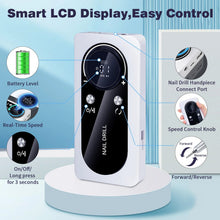Load image into Gallery viewer, 45000RPM Nail Drill Machine Kit Rechargeable Nail Sander Machine With Pause Mode Professional Electric Nail File for Manicure