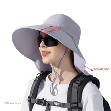 Load image into Gallery viewer, Hat With Neck Flap Hiking With Ponytail Hole Fishing Bucket Available in 7 Colors Sun Protection Dirt Resistant