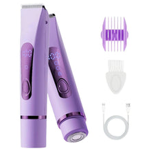 Load image into Gallery viewer, 2-in-1 Women’s Bikini Trimmer, Upgraded High-Power Bikini Shaver, Rechargeable Cordless Electric Shaver & Hair Removal with 0.5m