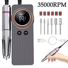 Load image into Gallery viewer, 35000RPM Nail Drill Machine Electric Portable Nail File Rechargeable Nail Sander for Gel Nails Polishing For Home Manicure Salon
