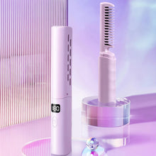 Load image into Gallery viewer, Straightener Comb Anti-Scald Cordless Hair Straightener Brush 70Mins Long Battery Life USB Rechargeable Electric for Home Travel