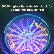 Load image into Gallery viewer, USB Electric Fly Swatters Foldable UV Light Electric Flies Shocker Rotatable 800mAh Rechargeable Pest Control for Outdoor Indoor
