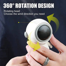 Load image into Gallery viewer, Astronaut Neck Hanging Fan Portable Cute Quiet Running Brushless Motor Working Sleeping Travel USB Charging Cooling Fans