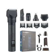 Load image into Gallery viewer, Men's 5-in-1 Multifunctional Grooming Set IPX6 Waterproof Hair Clipper Nose Hair Trimmer Shaver High-power