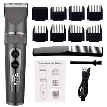 Load image into Gallery viewer, Full Body Washable Electric Hair Clipper Ceramic Professional Fine Adjustable Hair Trimmer Low Noise Hair Cutting Machine Razor