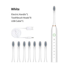Load image into Gallery viewer, Smart Electric Sonic Toothbrush Rechargeable USB Electronic Teeth Brush IPX7 Waterproof Tooth Whitening Clean 8 Replacement Head