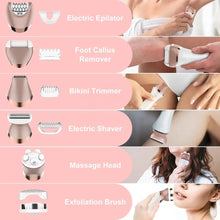 Load image into Gallery viewer, 6in1 Set Electric Epilator Women Female Shaver Leg Body Hair Removal Face Lady Razor Bikini Trimmer Facial Hair Remover Wet&Dry