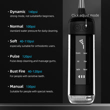 Load image into Gallery viewer, Newest Stretch Oral Irrigator Intelligent Portable Dental Water Jet Flosser Rechargeable for Teeth Cleaning IPX7 180ml Tank 4Tip