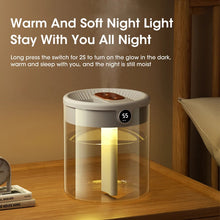 Load image into Gallery viewer, 2L Air Humidifier Large Capacity With LCD Humidity Display Night Light Double Nozzle Aroma Essential Oil Diffuser For Home Office