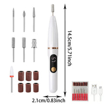Load image into Gallery viewer, 2in1 Electric Nail Filer with Heads&Sand Circle Cordless Nail Art Drill 15000 RPM Manicure Grinder Set for Gel/Acrylic/Dip Powder