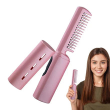 Load image into Gallery viewer, Curly Hair Straightener Iron Comb Cordless USB Charging Mini Hair Styling Curler with Three Gear Control Hair Styling Irons